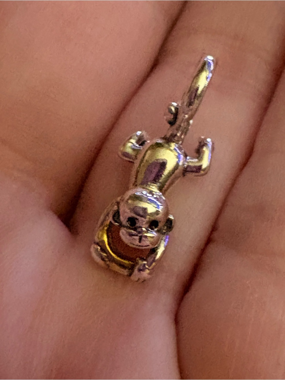 Silver monkey charm